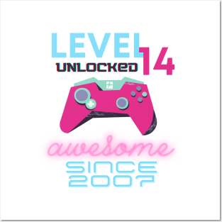 Level 14 Unlocked Awesome 2007 Video Gamer Posters and Art